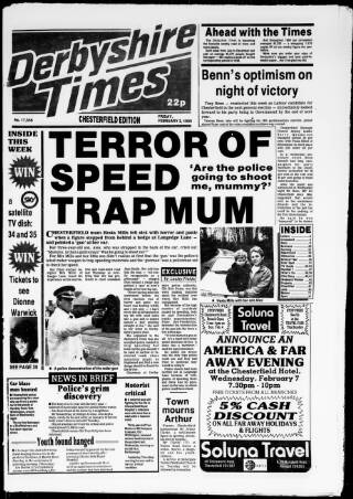 cover page of Derbyshire Times published on February 2, 1990