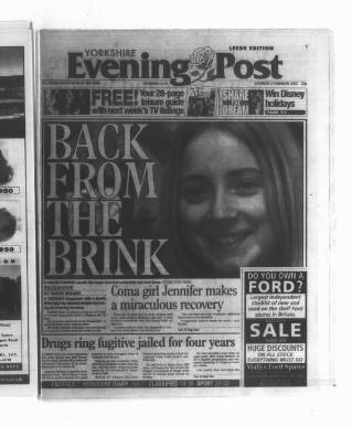 cover page of Yorkshire Evening Post published on February 2, 2002