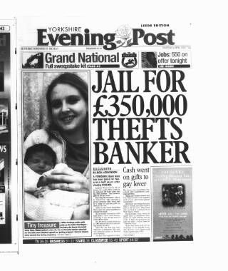 cover page of Yorkshire Evening Post published on April 4, 2002