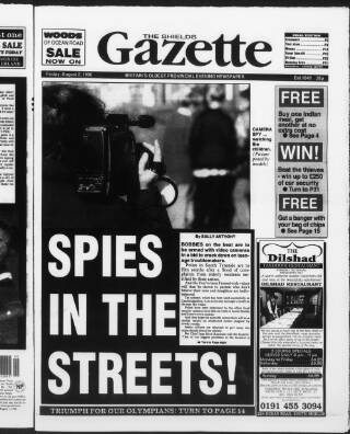 cover page of Shields Daily Gazette published on August 2, 1996