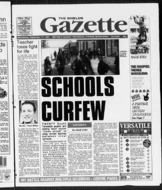 cover page of Shields Daily Gazette published on September 17, 1997