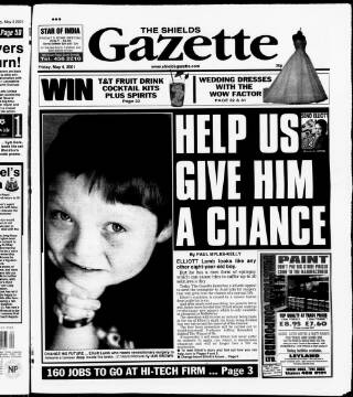 cover page of Shields Daily Gazette published on May 4, 2001
