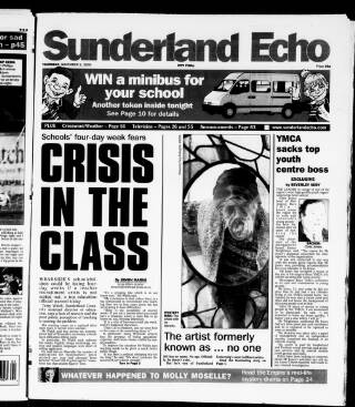 cover page of Sunderland Daily Echo and Shipping Gazette published on November 2, 2000
