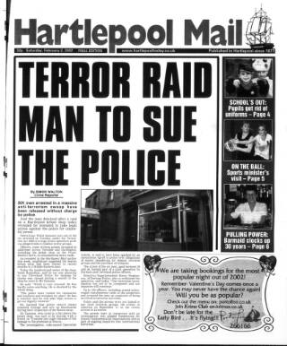 cover page of Hartlepool Northern Daily Mail published on February 2, 2002
