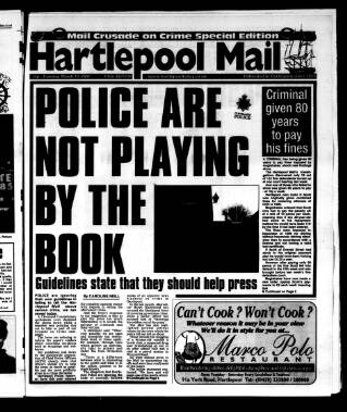 cover page of Hartlepool Northern Daily Mail published on March 19, 2002