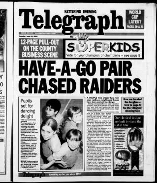 cover page of Northamptonshire Evening Telegraph published on June 18, 2002