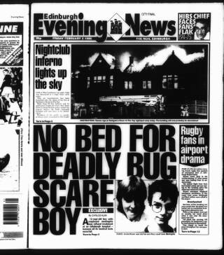 cover page of Edinburgh Evening News published on February 2, 1996