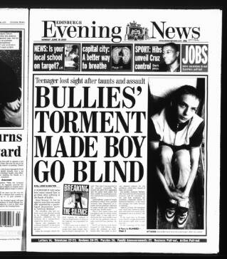 cover page of Edinburgh Evening News published on June 18, 2001