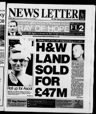 cover page of Belfast News-Letter published on June 18, 2003