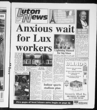 cover page of Luton News and Bedfordshire Chronicle published on June 18, 1997