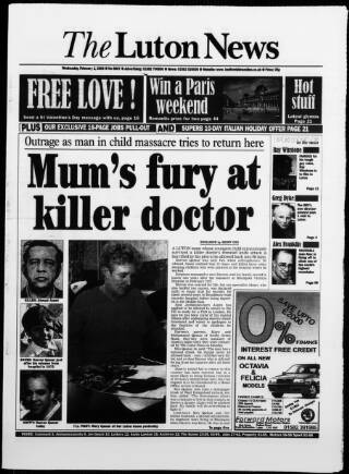 cover page of Luton News and Bedfordshire Chronicle published on February 2, 2000