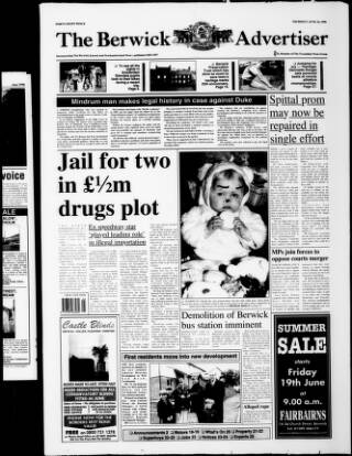 cover page of Berwick Advertiser published on June 18, 1998