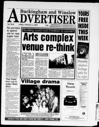 cover page of Buckingham Advertiser and Free Press published on February 2, 2001