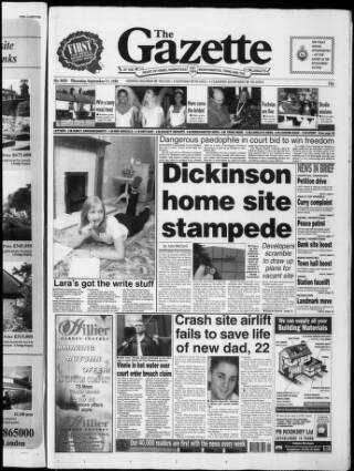 cover page of Hemel Hempstead Gazette published on September 17, 1998