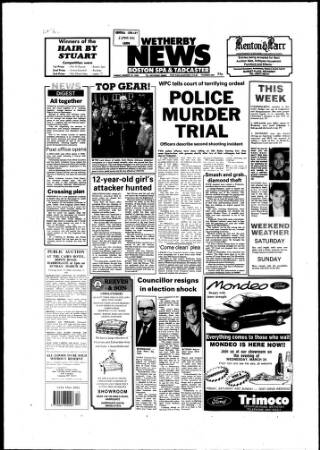 cover page of Wetherby News published on March 19, 1993