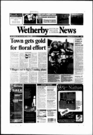 cover page of Wetherby News published on September 17, 1999