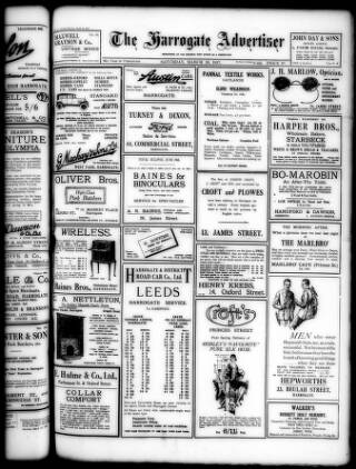 cover page of Harrogate Advertiser and Weekly List of the Visitors published on March 19, 1927