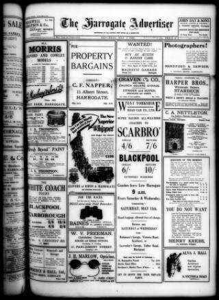 cover page of Harrogate Advertiser and Weekly List of the Visitors published on May 4, 1929
