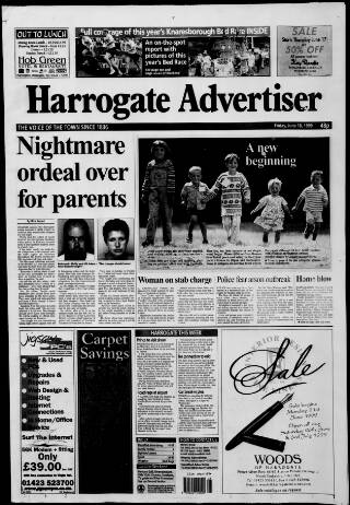 cover page of Harrogate Advertiser and Weekly List of the Visitors published on June 18, 1999