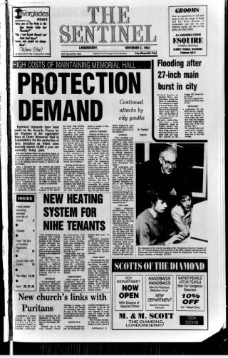 cover page of Londonderry Sentinel published on November 2, 1983