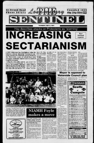 cover page of Londonderry Sentinel published on May 2, 1991