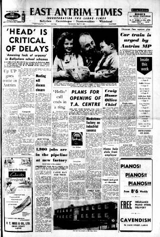 cover page of Larne Times published on May 2, 1963