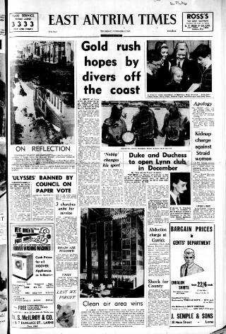 cover page of Larne Times published on November 2, 1967