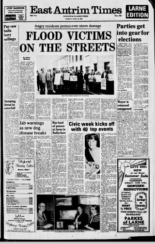 cover page of Larne Times published on June 18, 1982