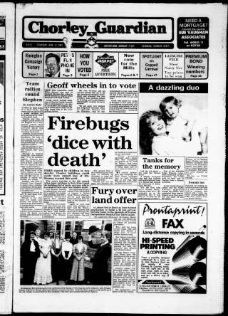 cover page of Chorley Guardian published on June 18, 1987