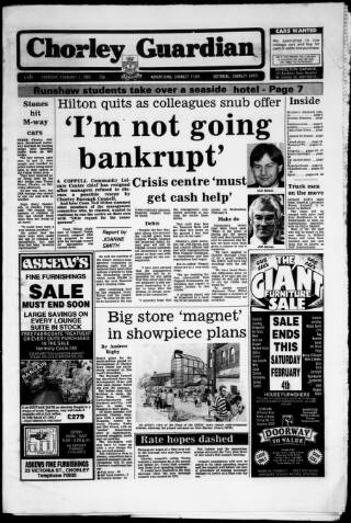cover page of Chorley Guardian published on February 2, 1989