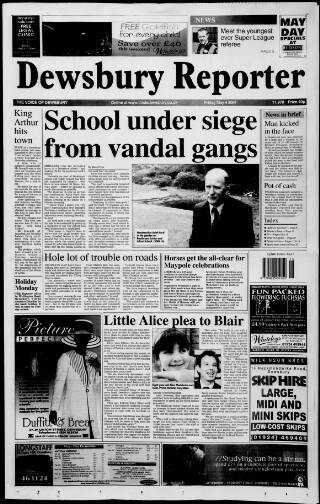 cover page of Dewsbury Reporter published on May 4, 2001