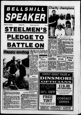 cover page of Bellshill Speaker published on August 2, 1990