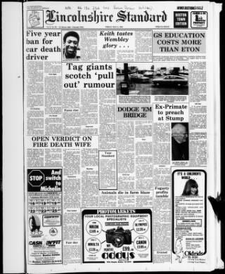 cover page of Lincolnshire Standard and Boston Guardian published on May 2, 1980