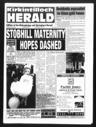 cover page of Kirkintilloch Herald published on June 18, 1997
