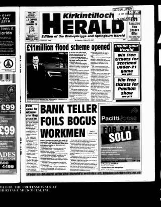 cover page of Kirkintilloch Herald published on March 19, 2003