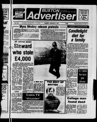 cover page of Buxton Advertiser published on February 2, 1984