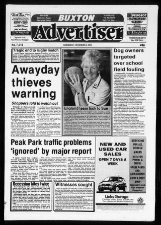 cover page of Buxton Advertiser published on November 2, 1994