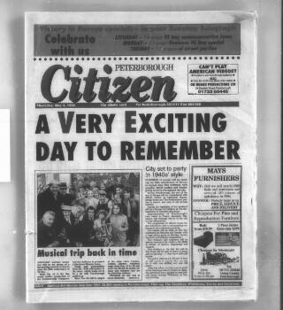 cover page of Peterborough Advertiser published on May 4, 1995