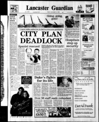 cover page of Lancaster Guardian published on December 14, 1990