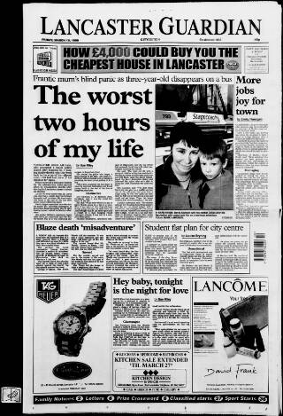 cover page of Lancaster Guardian published on March 19, 1999