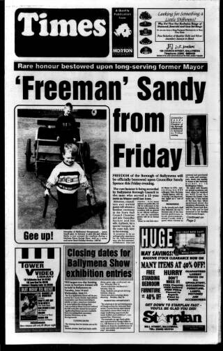 cover page of Ballymena Weekly Telegraph published on May 4, 1994