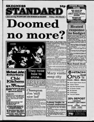 cover page of Skegness Standard published on March 19, 1993