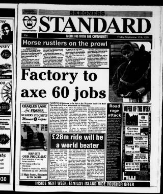 cover page of Skegness Standard published on September 17, 1999