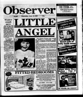 cover page of Wigan Observer and District Advertiser published on June 18, 1987