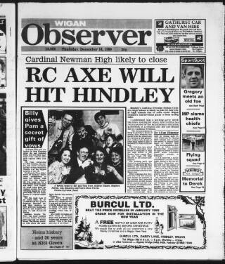 cover page of Wigan Observer and District Advertiser published on December 14, 1989