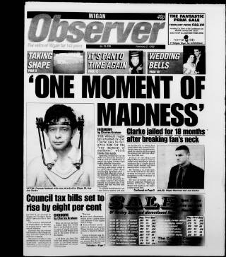 cover page of Wigan Observer and District Advertiser published on February 2, 1999