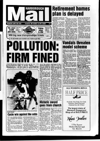 cover page of Market Harborough Advertiser and Midland Mail published on June 18, 1992