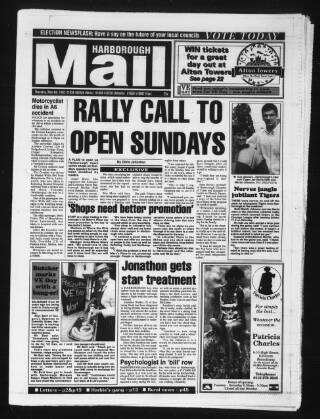 cover page of Market Harborough Advertiser and Midland Mail published on May 4, 1995
