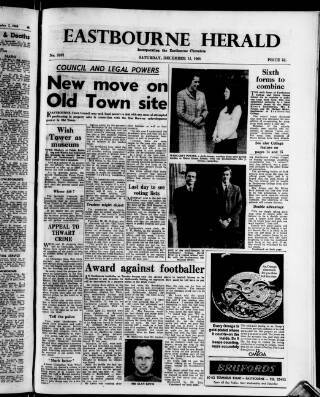 cover page of Eastbourne Herald published on December 14, 1968