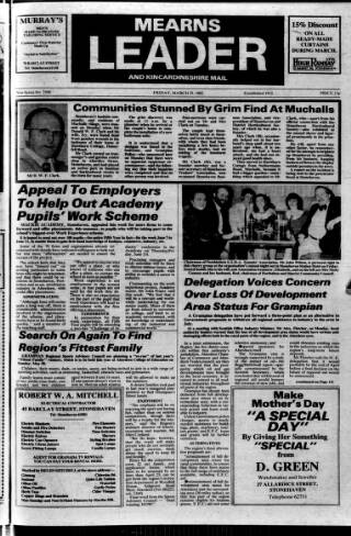 cover page of Mearns Leader published on March 19, 1982